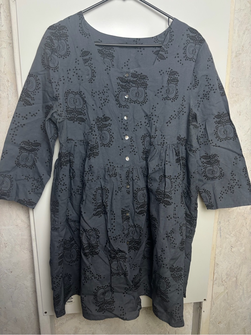 Gudrun Sjoden linen cotton apple print dress